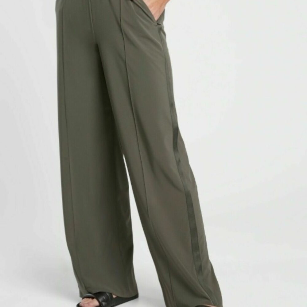 Athleta Nolita Wide Leg Pants Mountain Olive Size 8